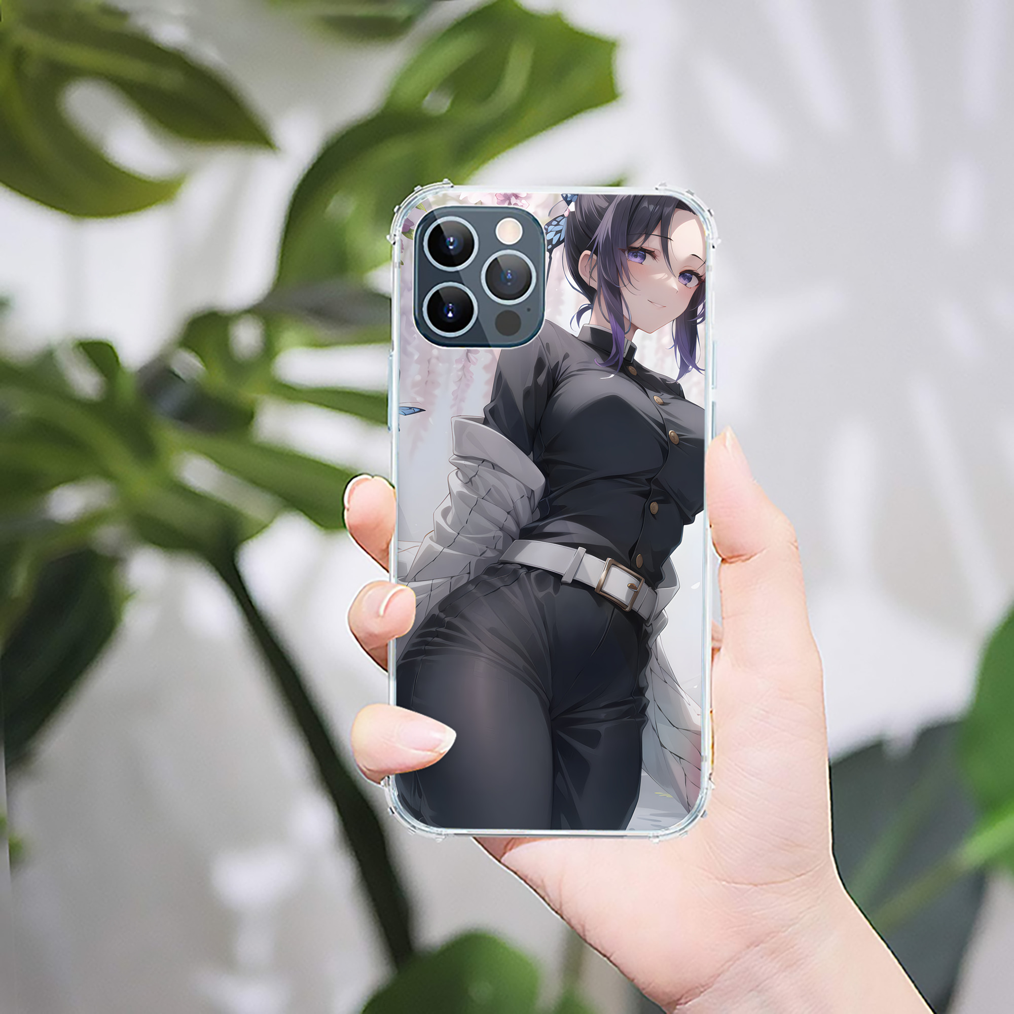 （画像用） 鬼滅の刃（きめつのやいば）蟲柱-胡蝶 しのぶ／こちょう しのぶ Kochou Shinobu 【iPhone 12シリーズ対応】透明スマホケース（クリアソフトケース）